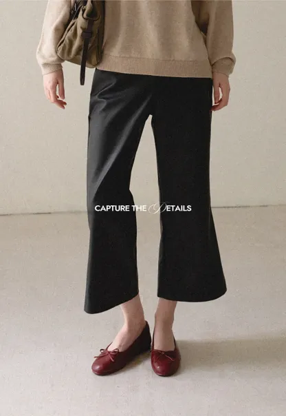 Pleated Wide Leg Leatherette Casual Pants