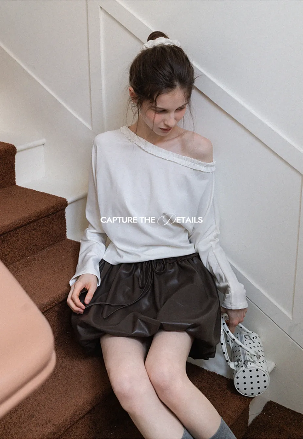 Women's Faux Leather Bubble Mini Skirt