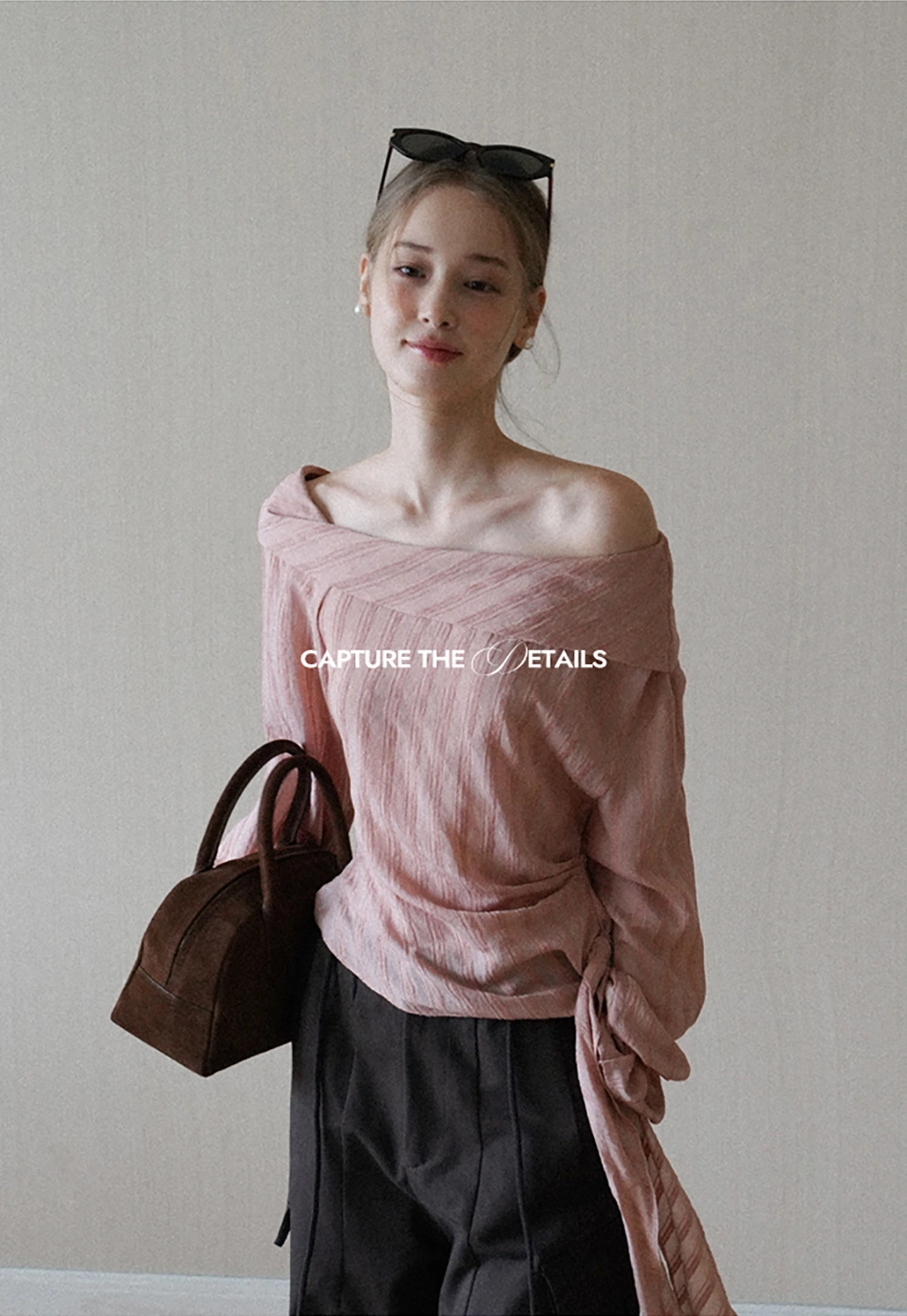 Womens Off Shoulder Tie Side Blouse