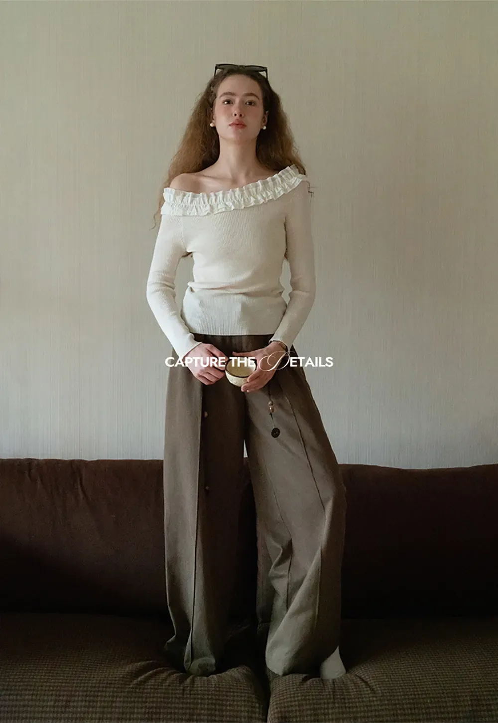 Wide-Leg Pants with Beaded Tassel Detail