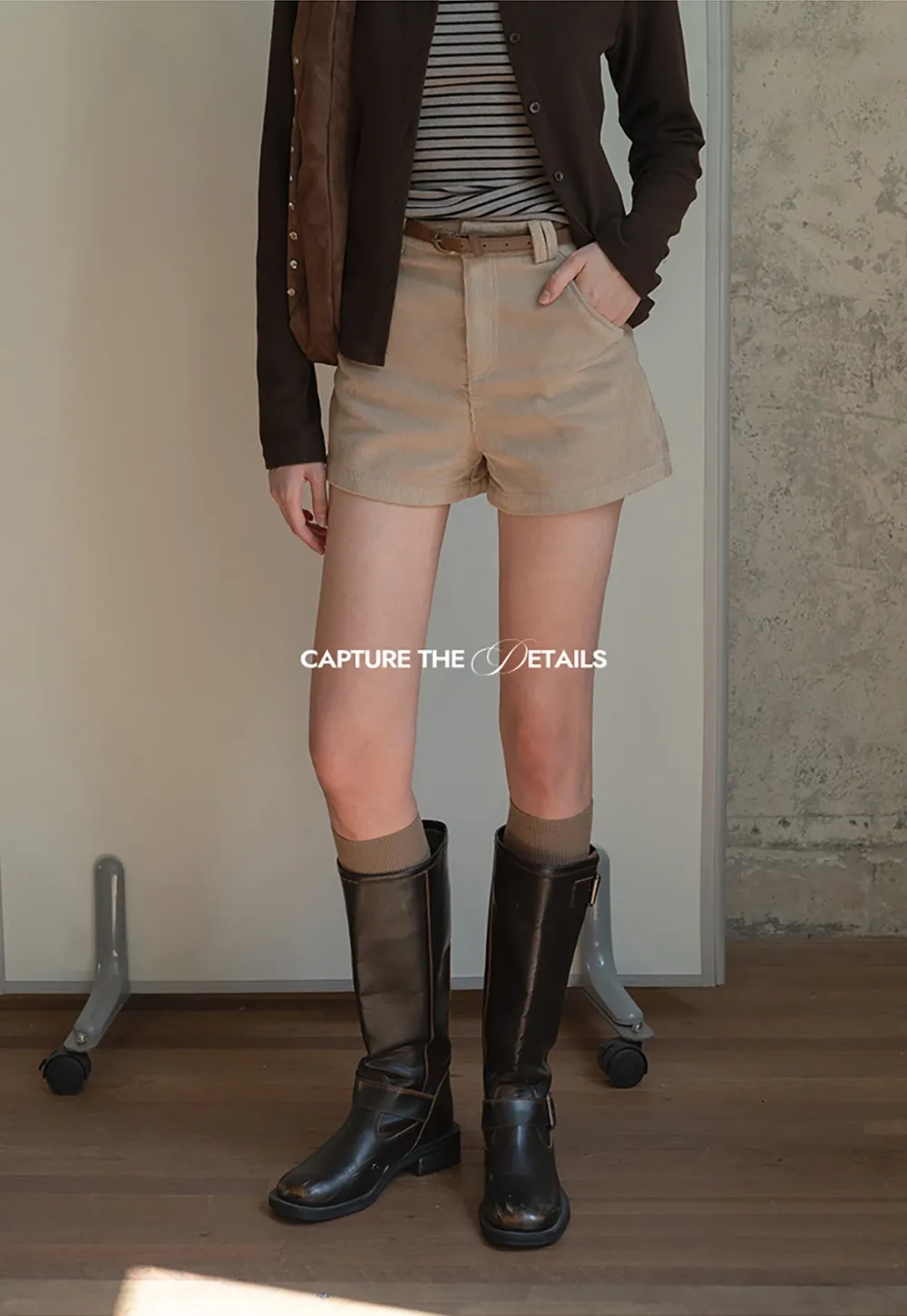 Vintage Belted Corduroy Shorts