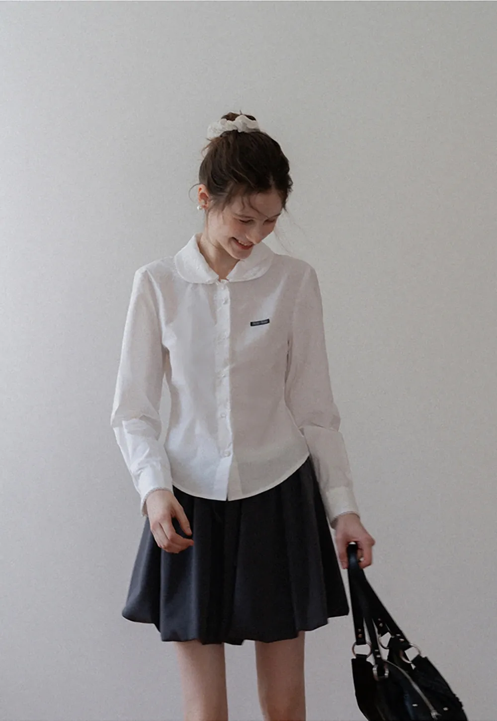 Women's Peter Pan Collar Long Sleeve Blouse