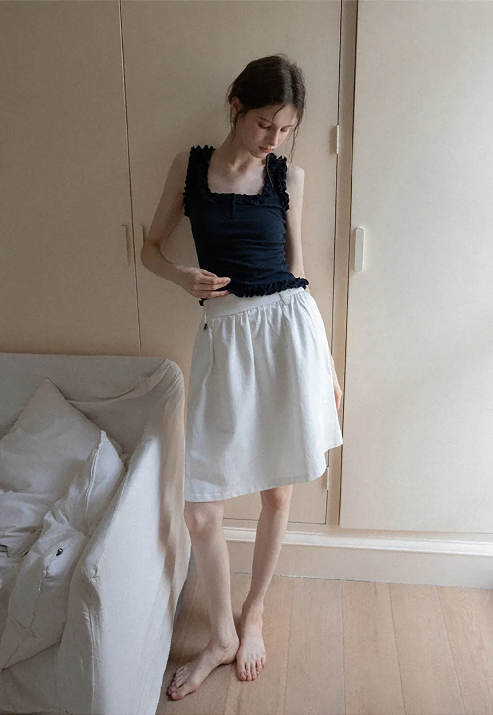 Women's A-Line High Waist Skirt with Pockets