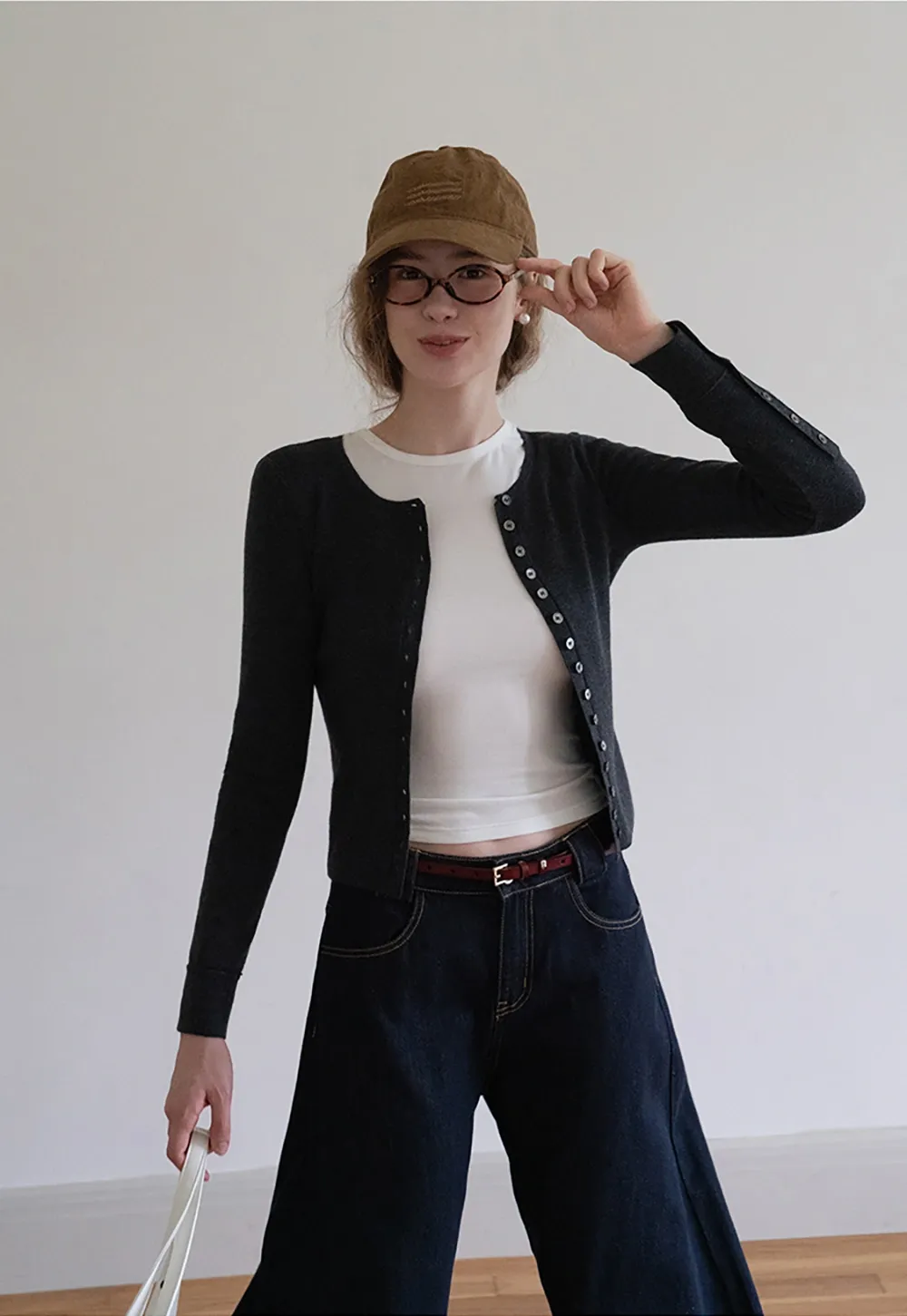 Womens Long Sleeve Button Down Knit Cardigan