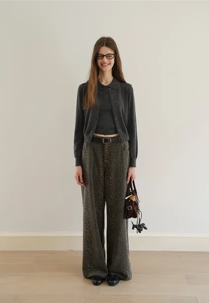 Womens Knit Cardigan Sweater Vest Set