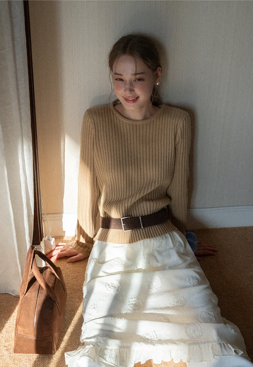 Women’s White High Waist Straight Leg Pants