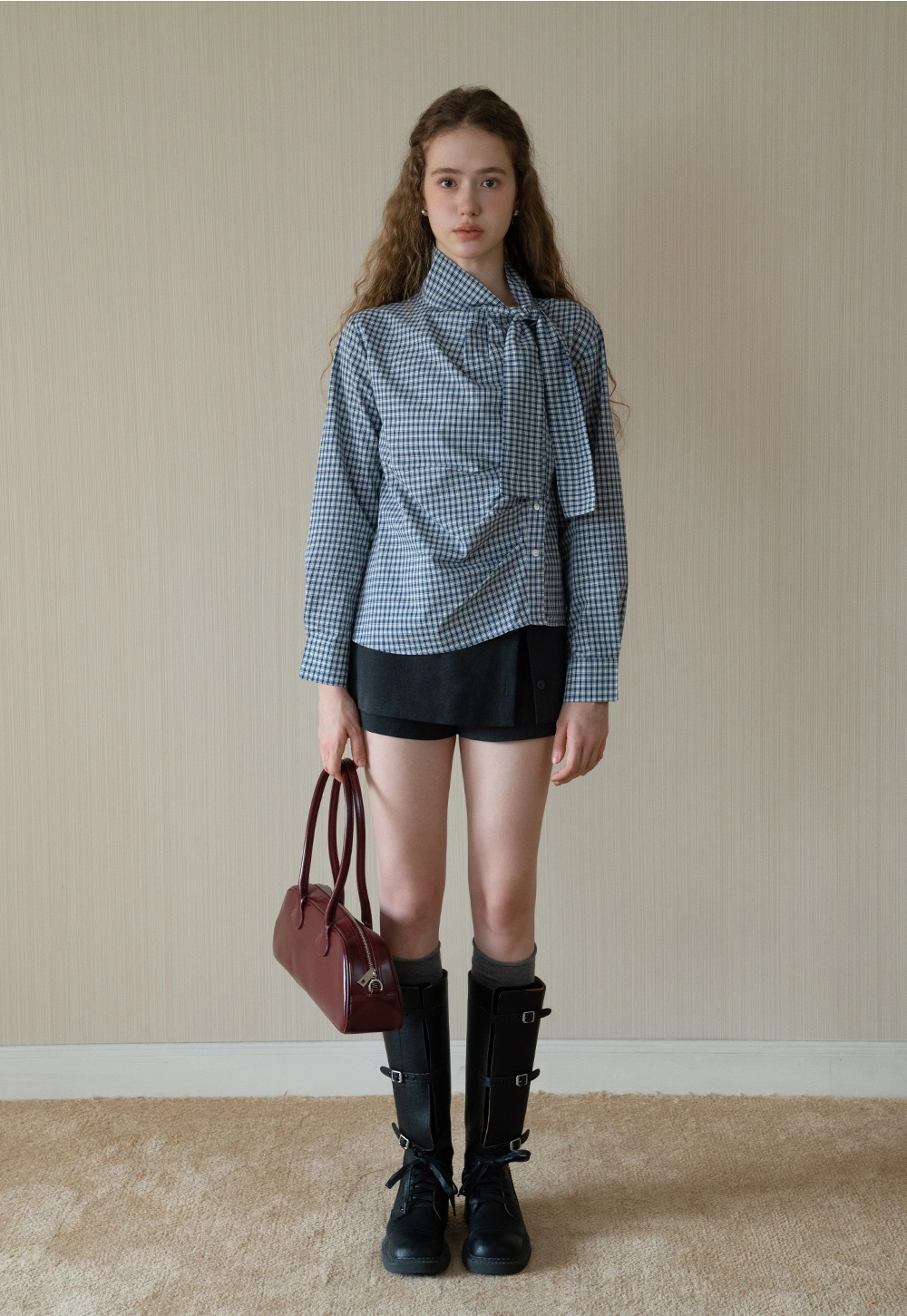 Layered Skort with Button Detail