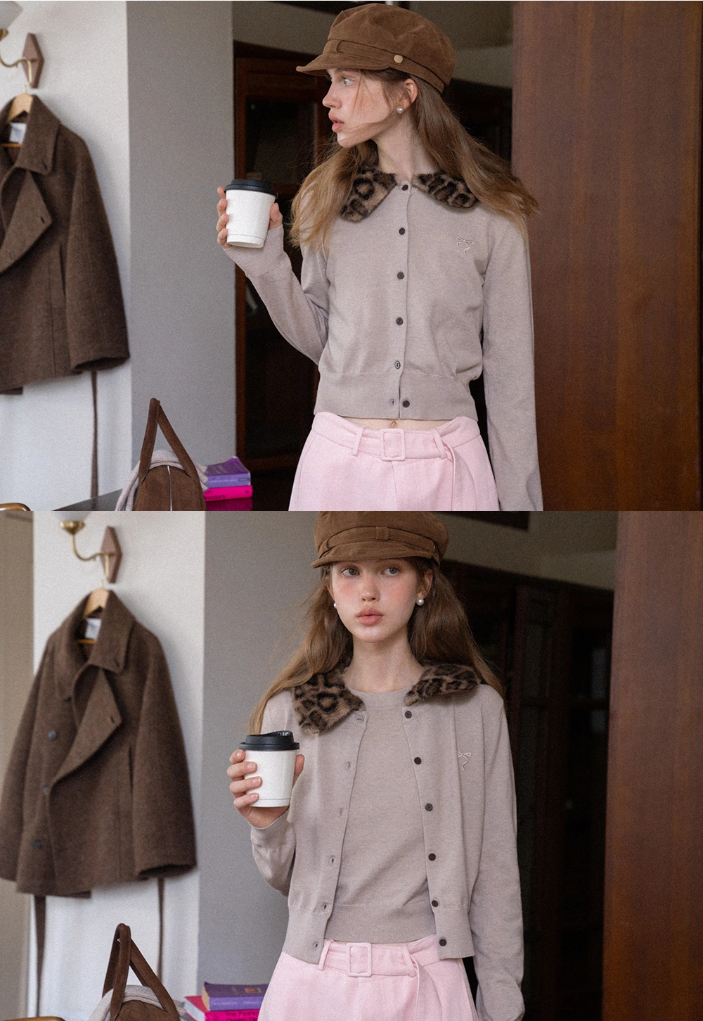 Short Sleeve Top and Cardigan Set