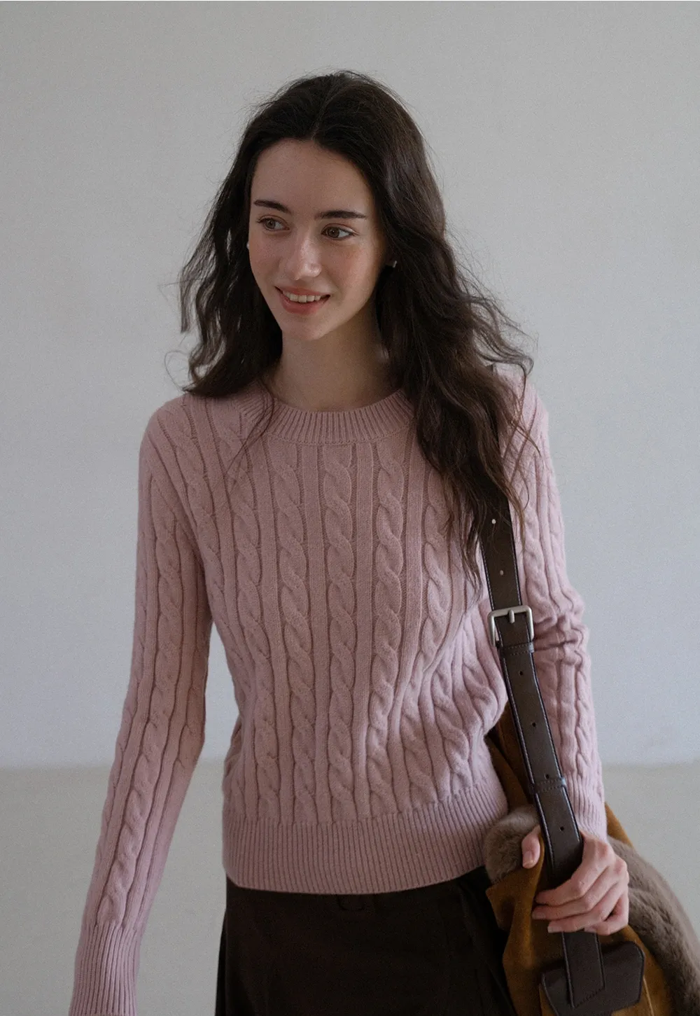 Womens Classic Cable Knit Sweater