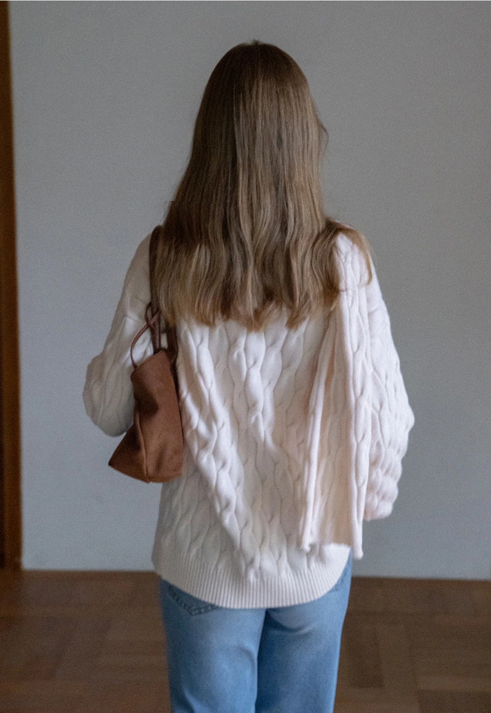 Womens Cable Knit Cardigan Sweater with Matching Scarf