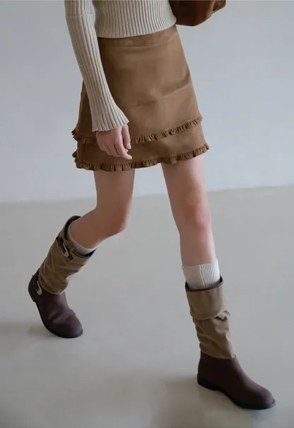 Ruffle Hem A-Line Mini Skirt