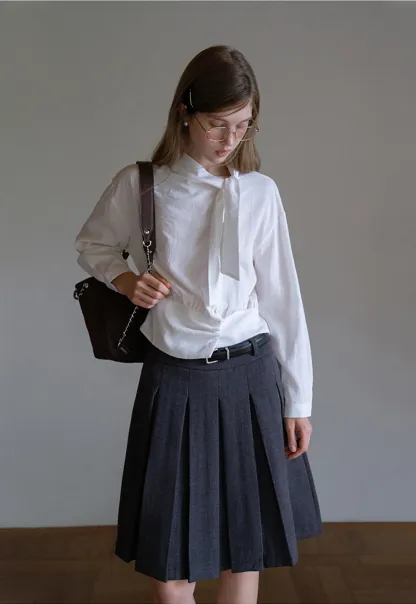 Women’s Tie Neck Long Sleeve Blouse