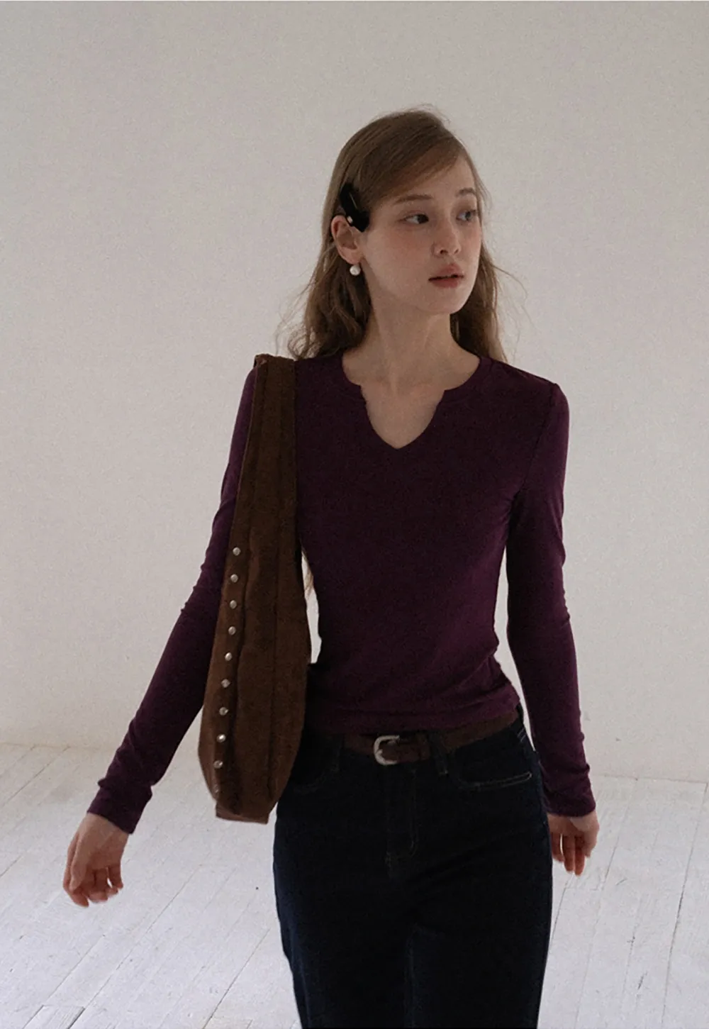 Womens High Waist Wide Leg Jeans with Belt