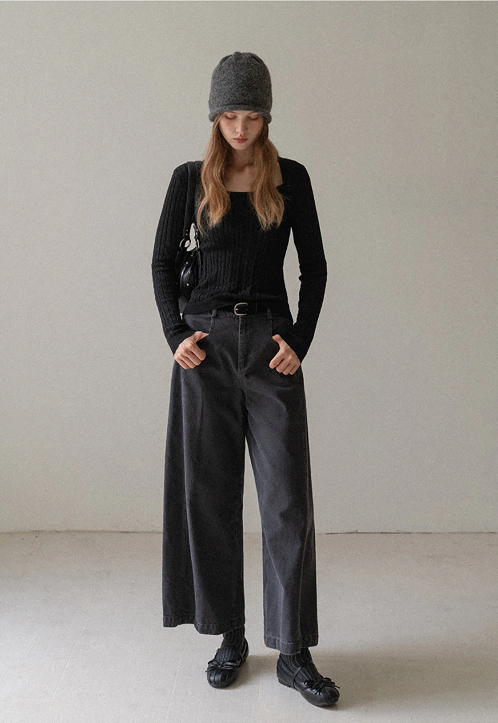 Square Neck Cable Knit Sweater