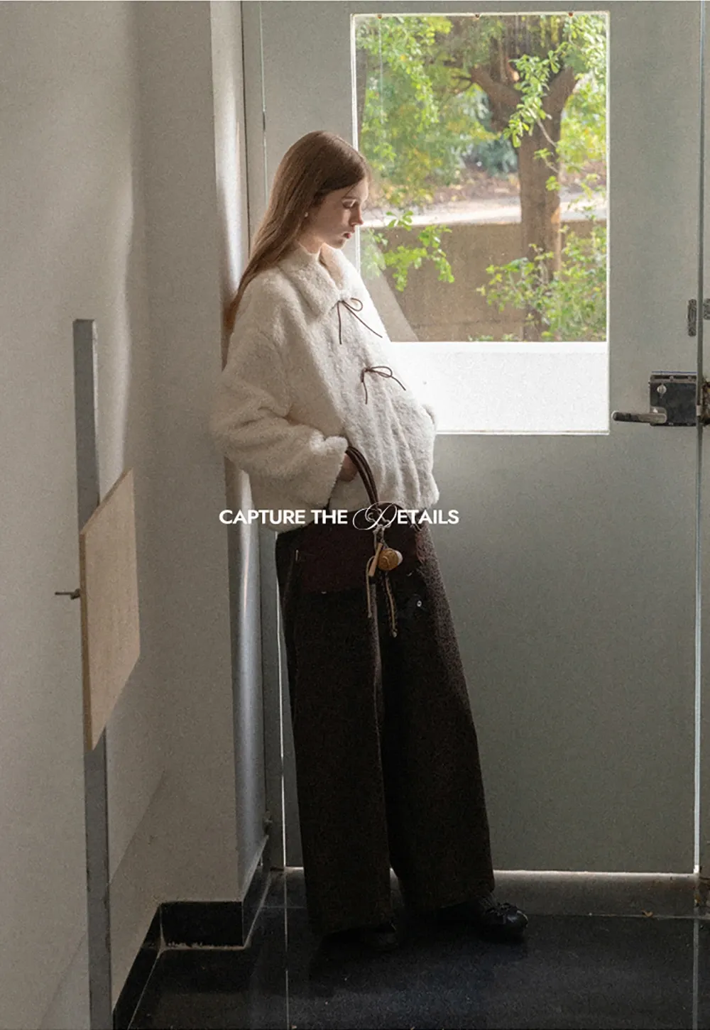 Womens Bow Tie Fleece Teddy Jacket