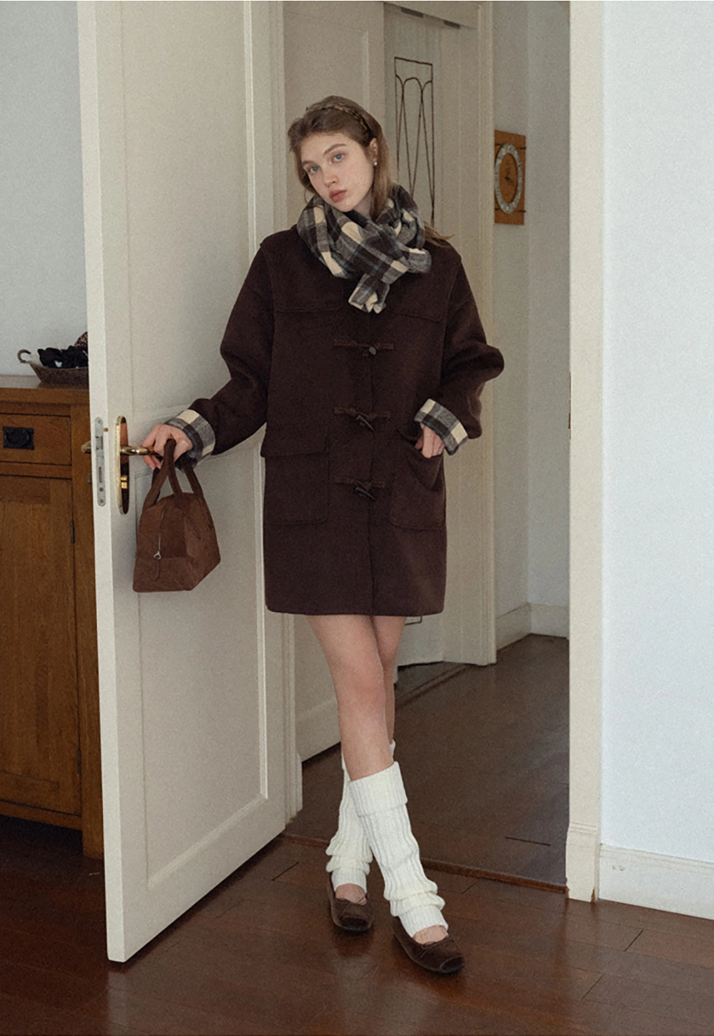 Classic Checkered Scarf Women Warm Winter Wrap