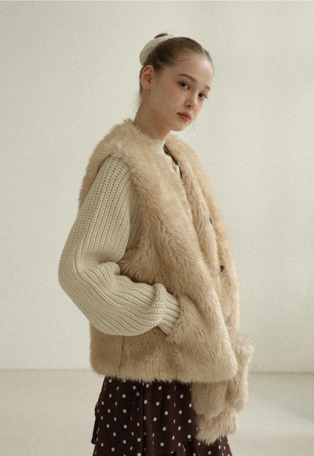 Soft Shearling Vest Women Warm Fuzzy Gilet