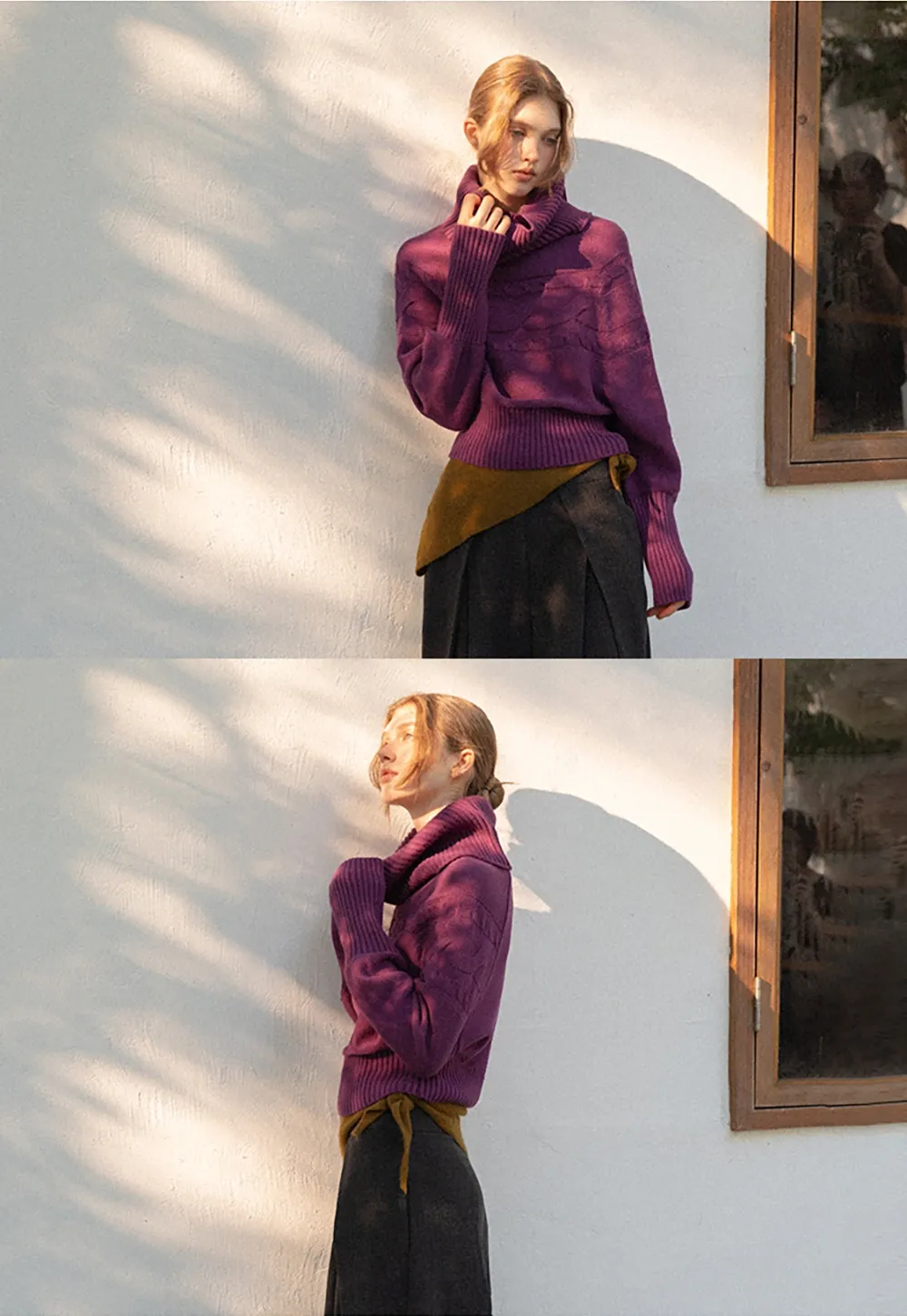 Women Ribbed Turtleneck Sweater