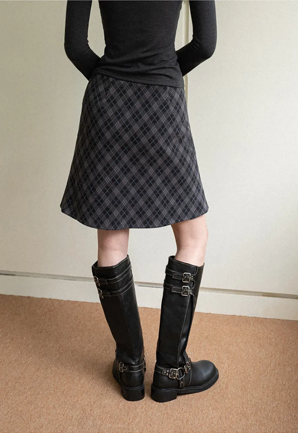 Plaid A-Line Mini Skirt