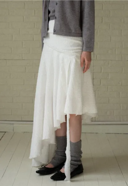 Elegant White Flared Skirt