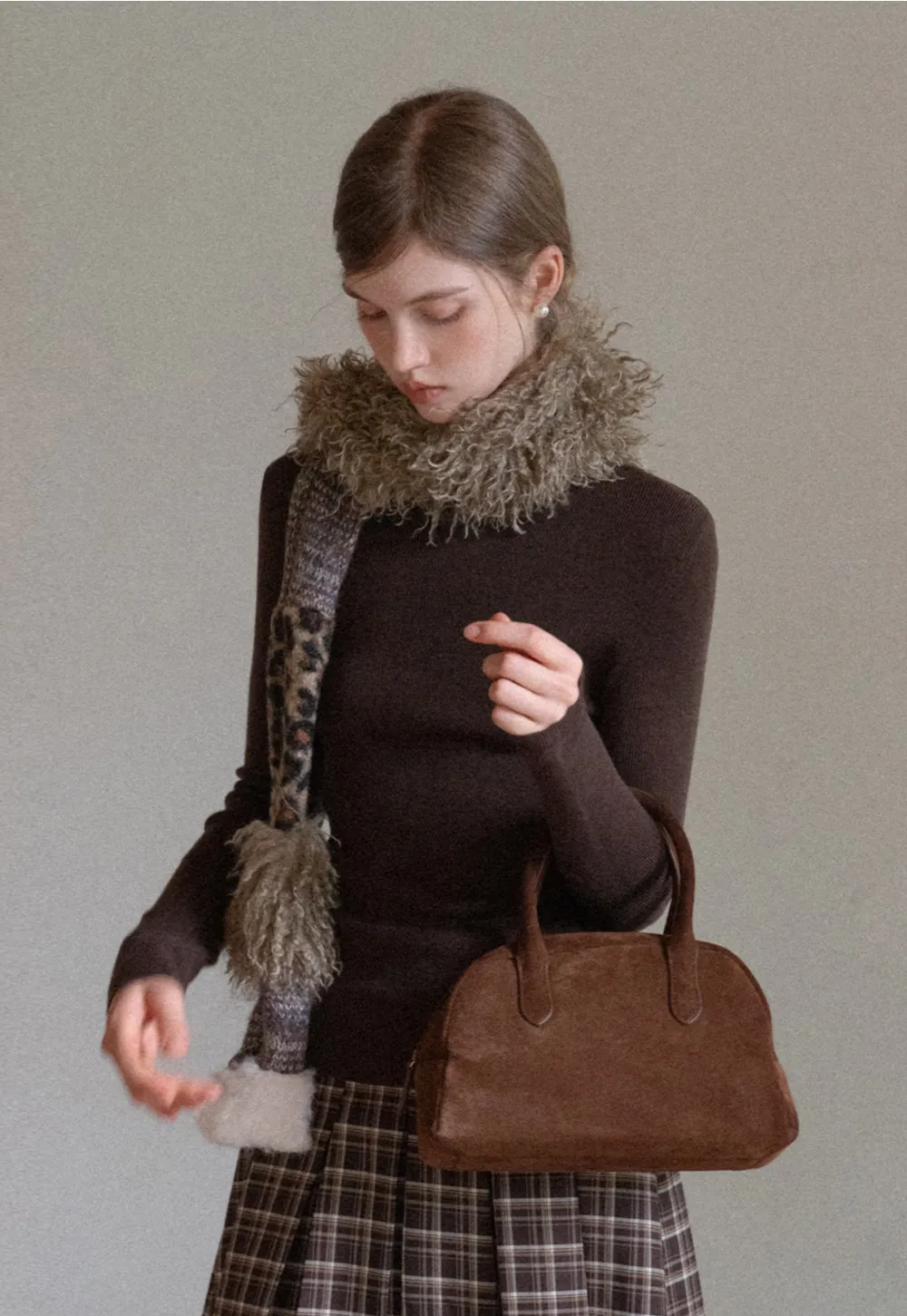 Mixed Texture Knit Scarf