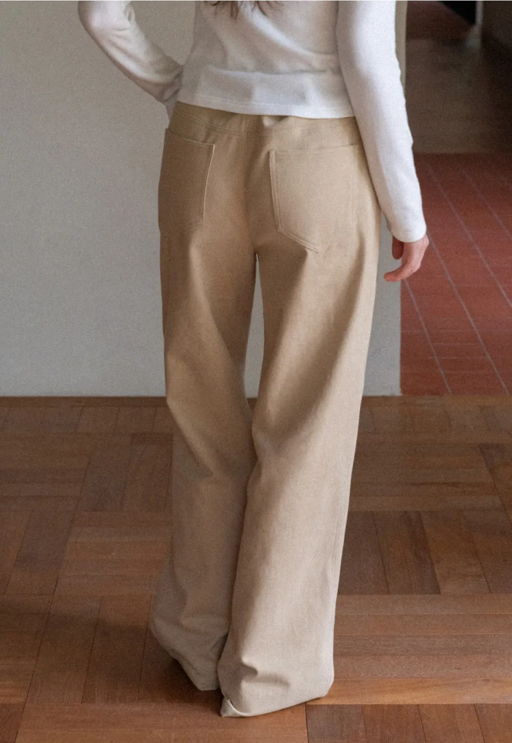 Women's Elegant Fleece-Lined Brushed Straight-Leg Casual Trousers