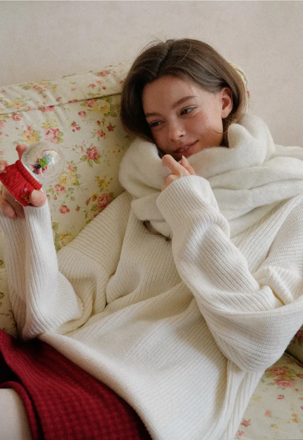 Ribbed V-Neck Knit Sweater