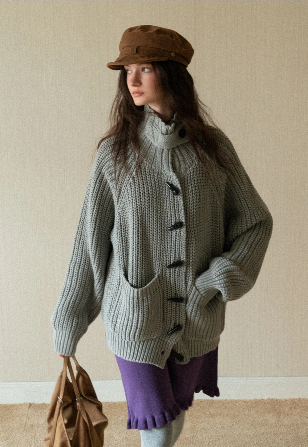 Oversized Thick Knit Sweater Cardigan for Women Winter