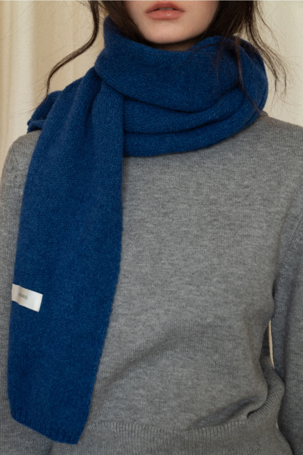 Warm Solid Long Knit Scarf