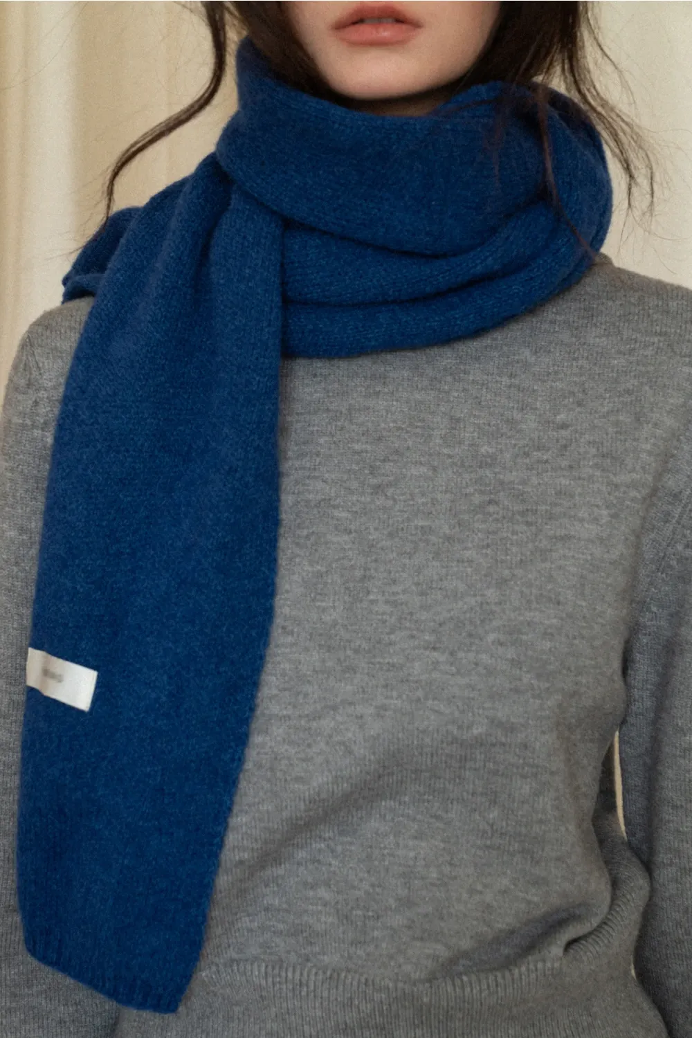 Warm Solid Long Knit Scarf