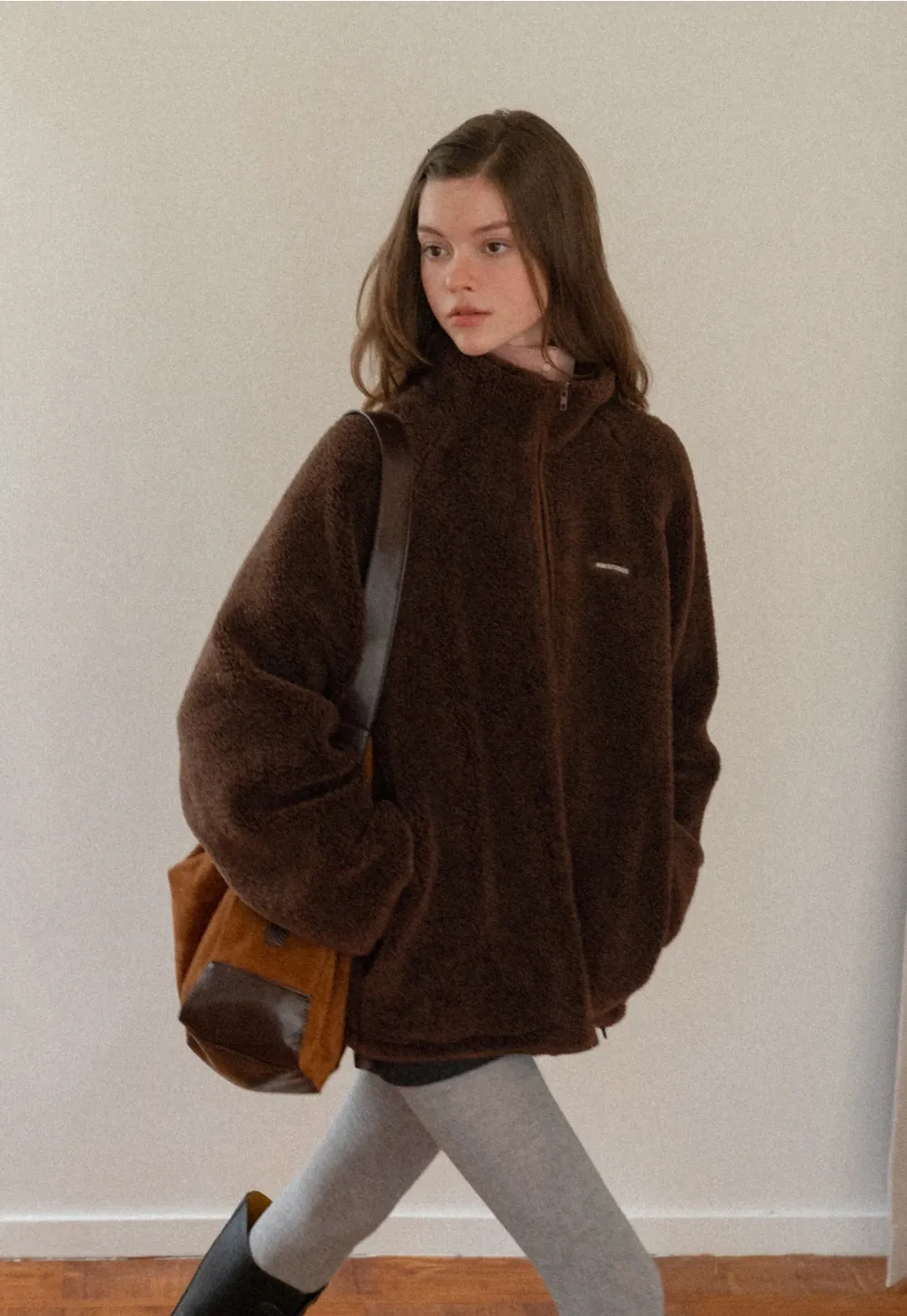 Zip-Up Fleece Jacket with Drawstring Waist