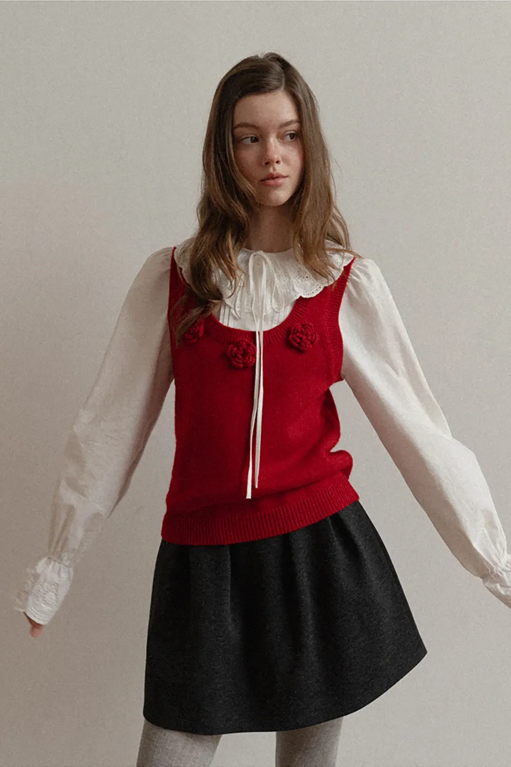 Floral Applique Knit Tank Top