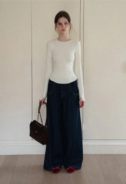 Women Basic Ribbed Sweater for Layering