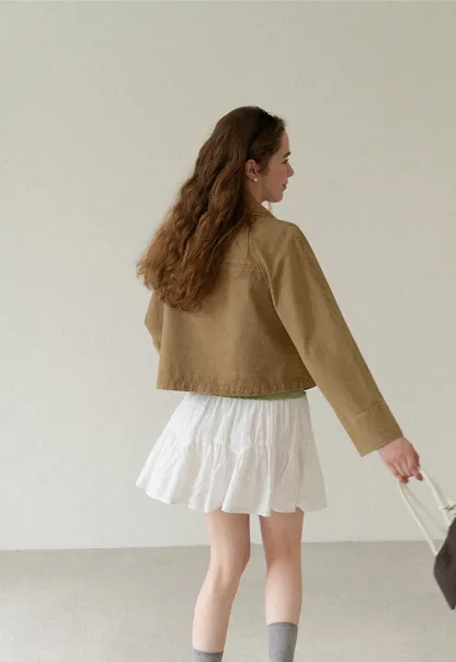 Cropped Double Breasted Short Jacket