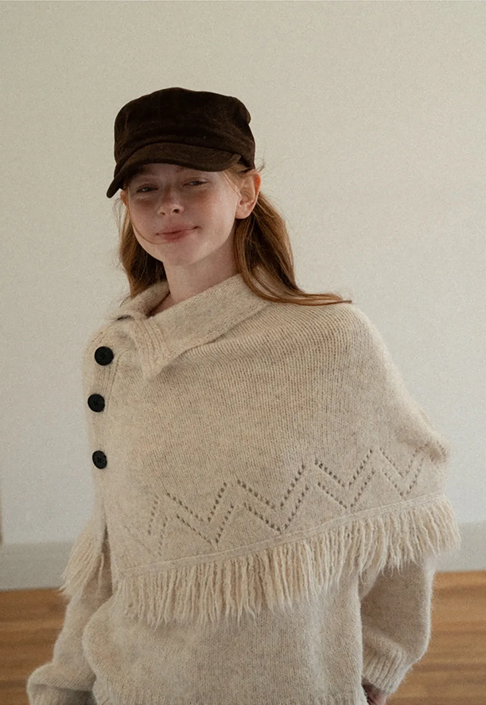 Velvet Baker Boy Cap with Structured Crown