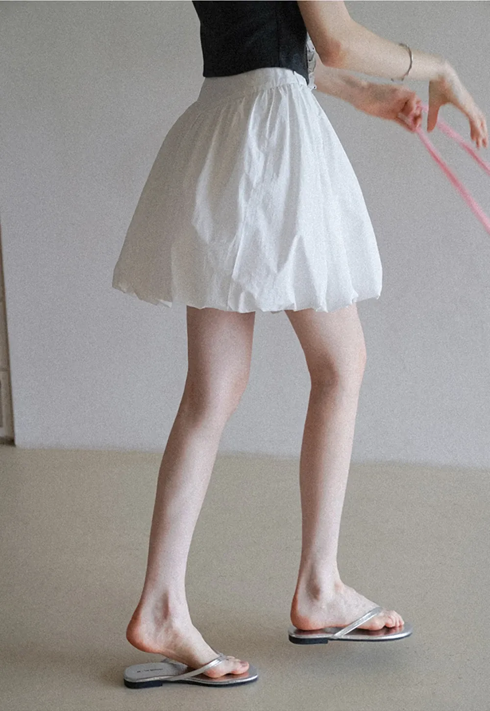 High Waist Bubble Mini Skirt