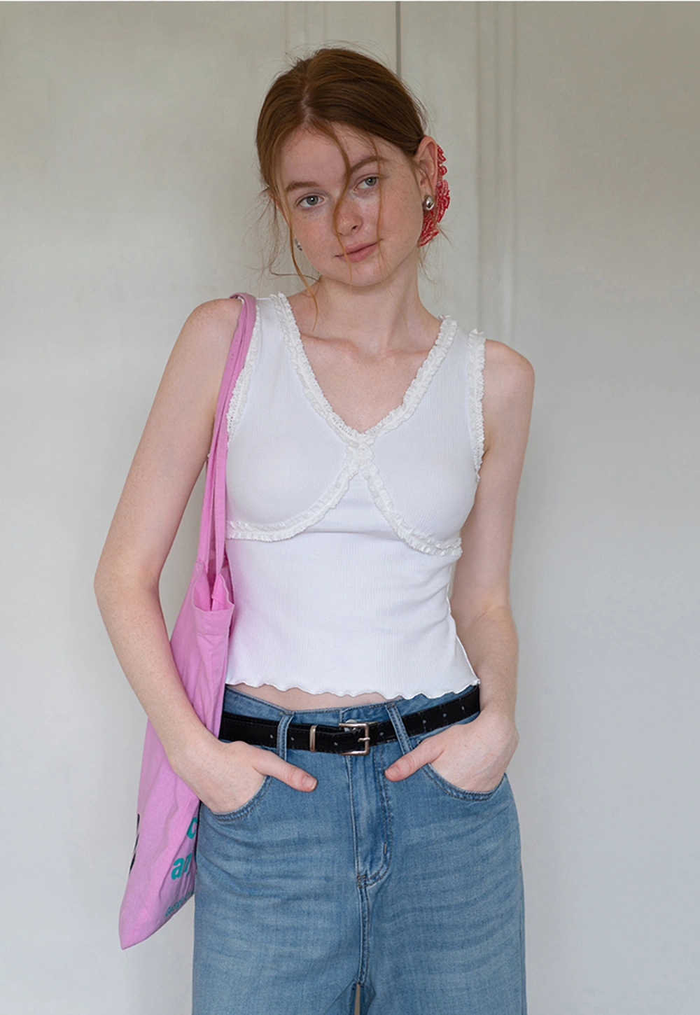 Women's Lace Trim Slim Fit Cami Top