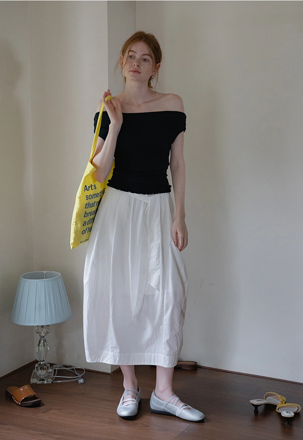 Women’s High-Waist Balloon Midi Skirt