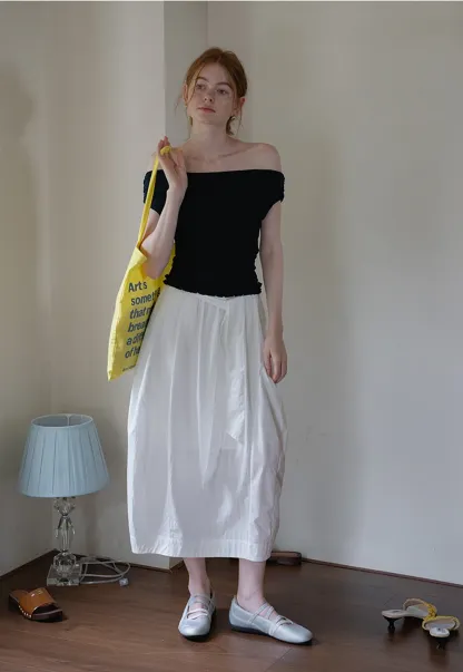 Women’s High-Waist Balloon Midi Skirt