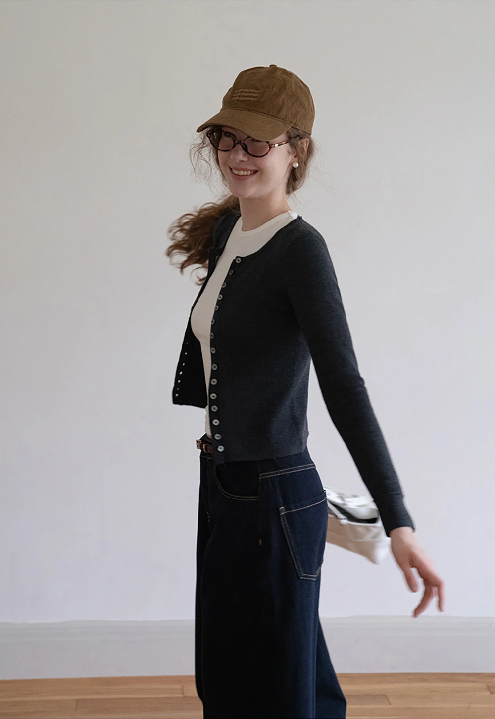 Womens Long Sleeve Button Down Knit Cardigan