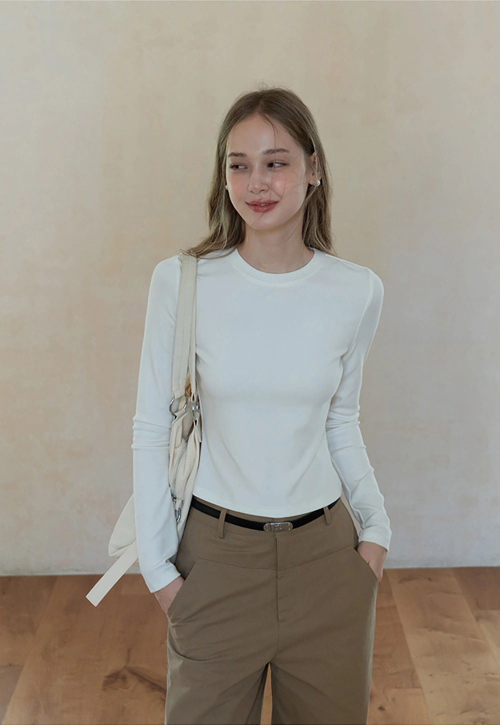 Women Basic Crew Neck Long Sleeve T Shirt