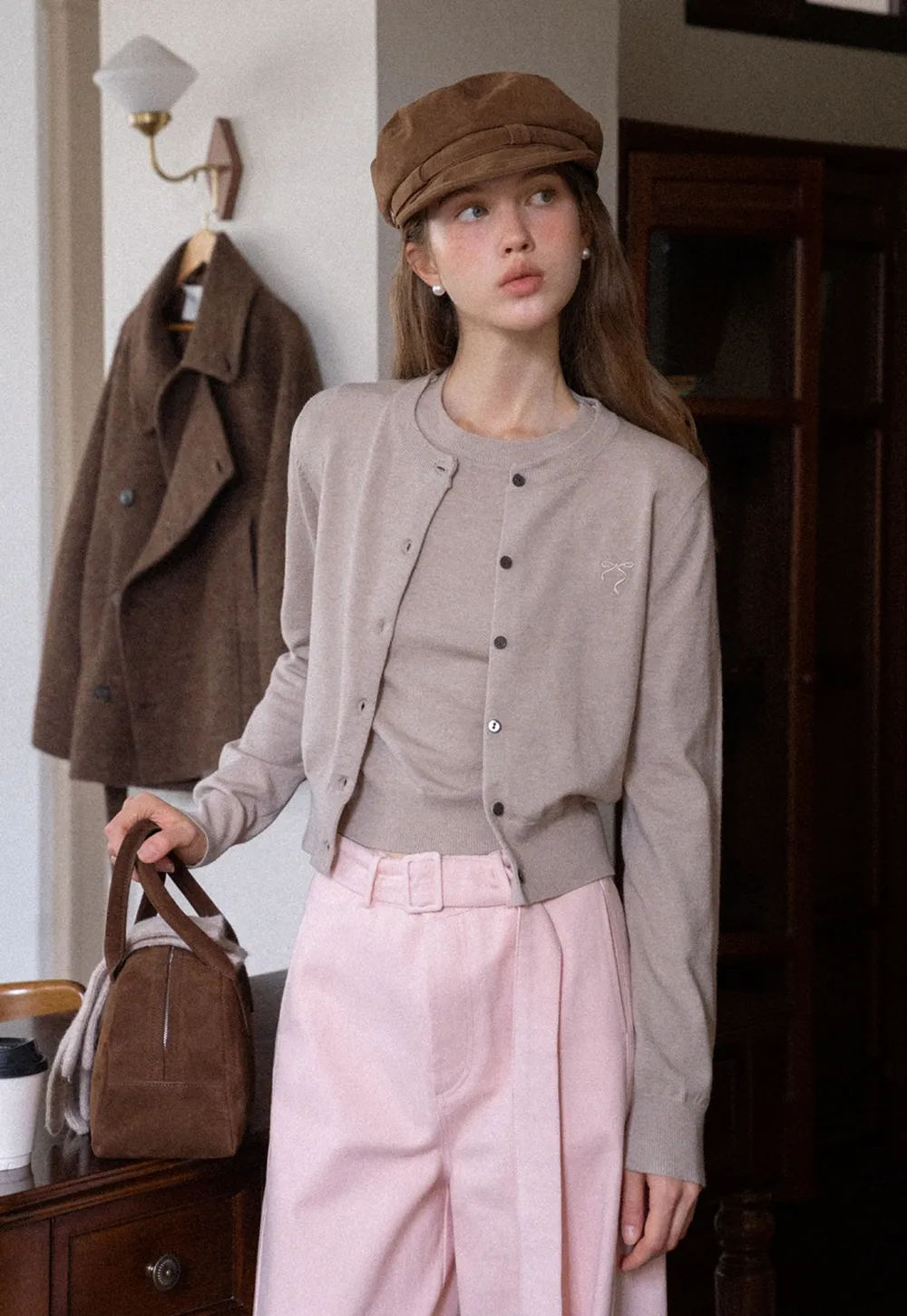 Short Sleeve Top and Cardigan Set