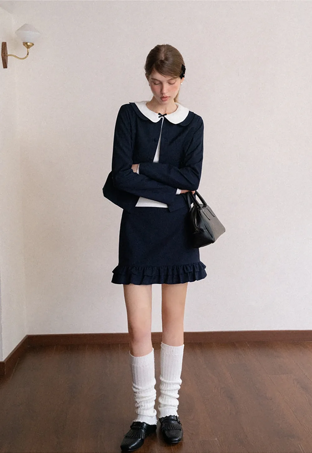 Peter Pan Collar Long Sleeve Tee