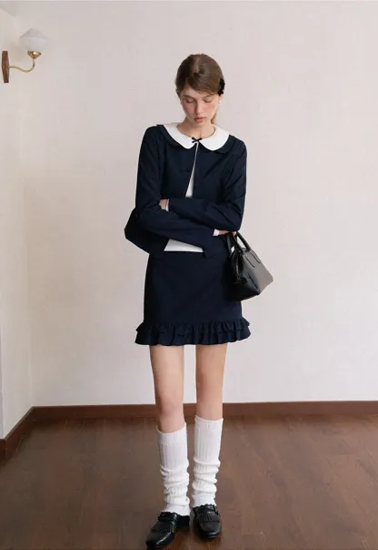 Peter Pan Collar Long Sleeve Tee