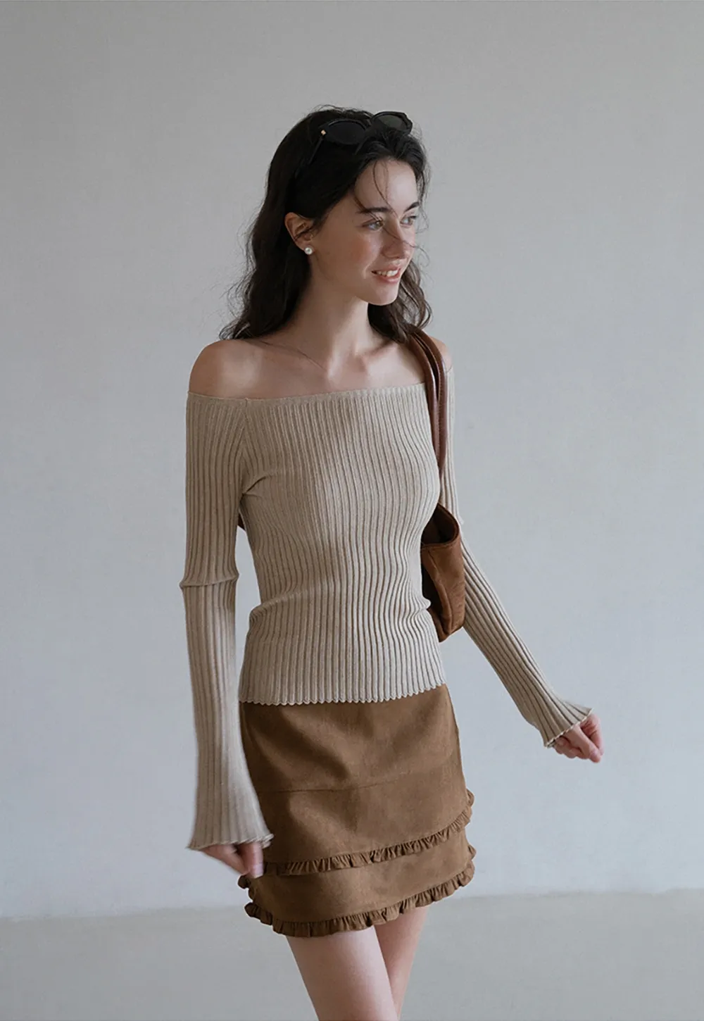 Ruffle Hem A-Line Mini Skirt