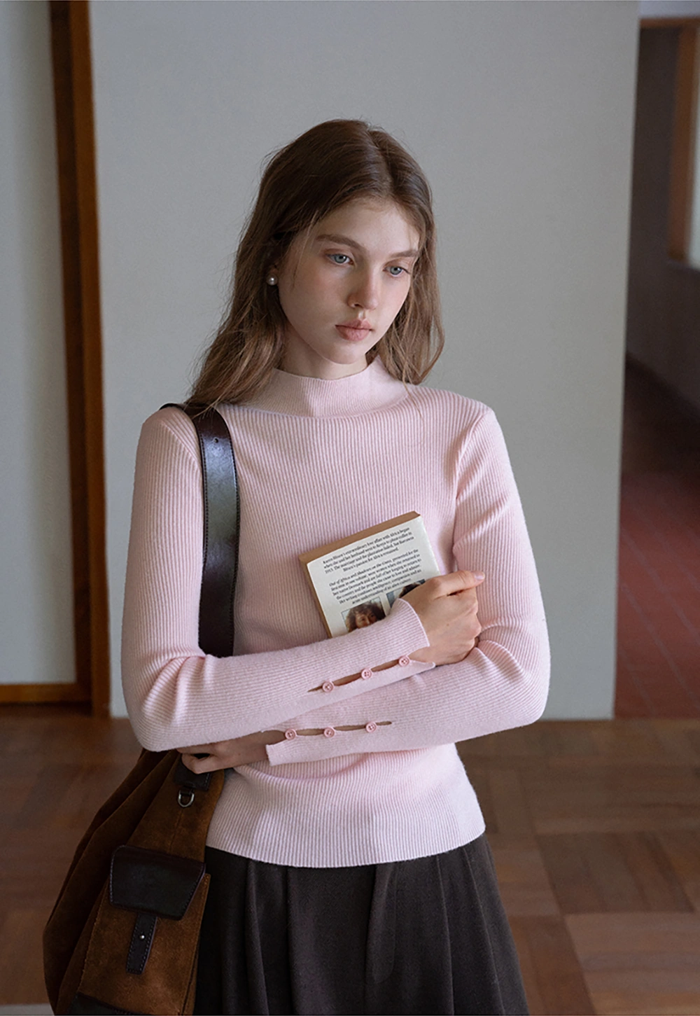 Womens Mock Neck Knit Top