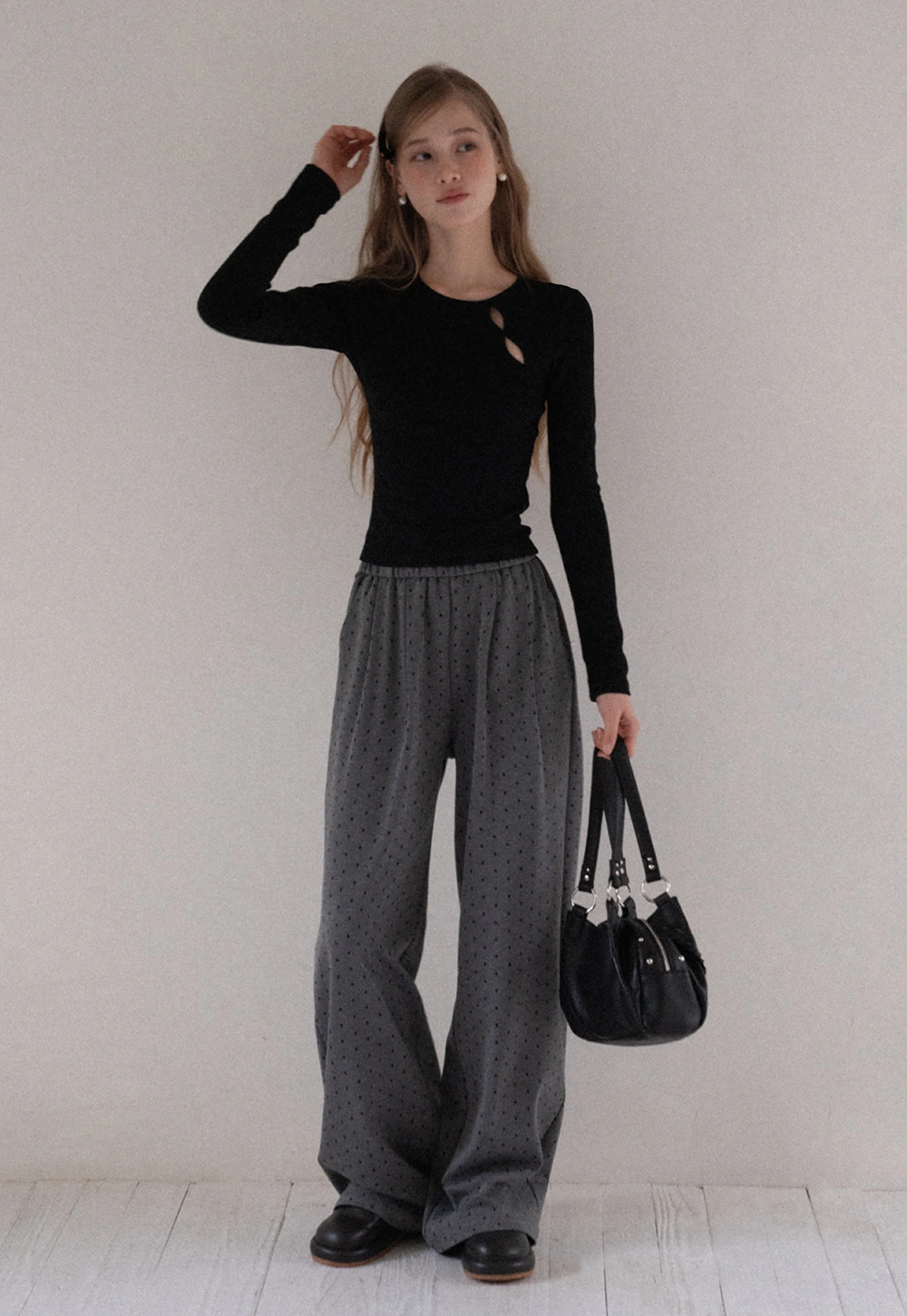 Women Cut Out Long Sleeve Top Slim Fit Basic T Shirt