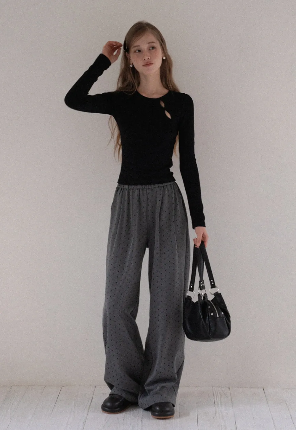 Women Cut Out Long Sleeve Top Slim Fit Basic T Shirt