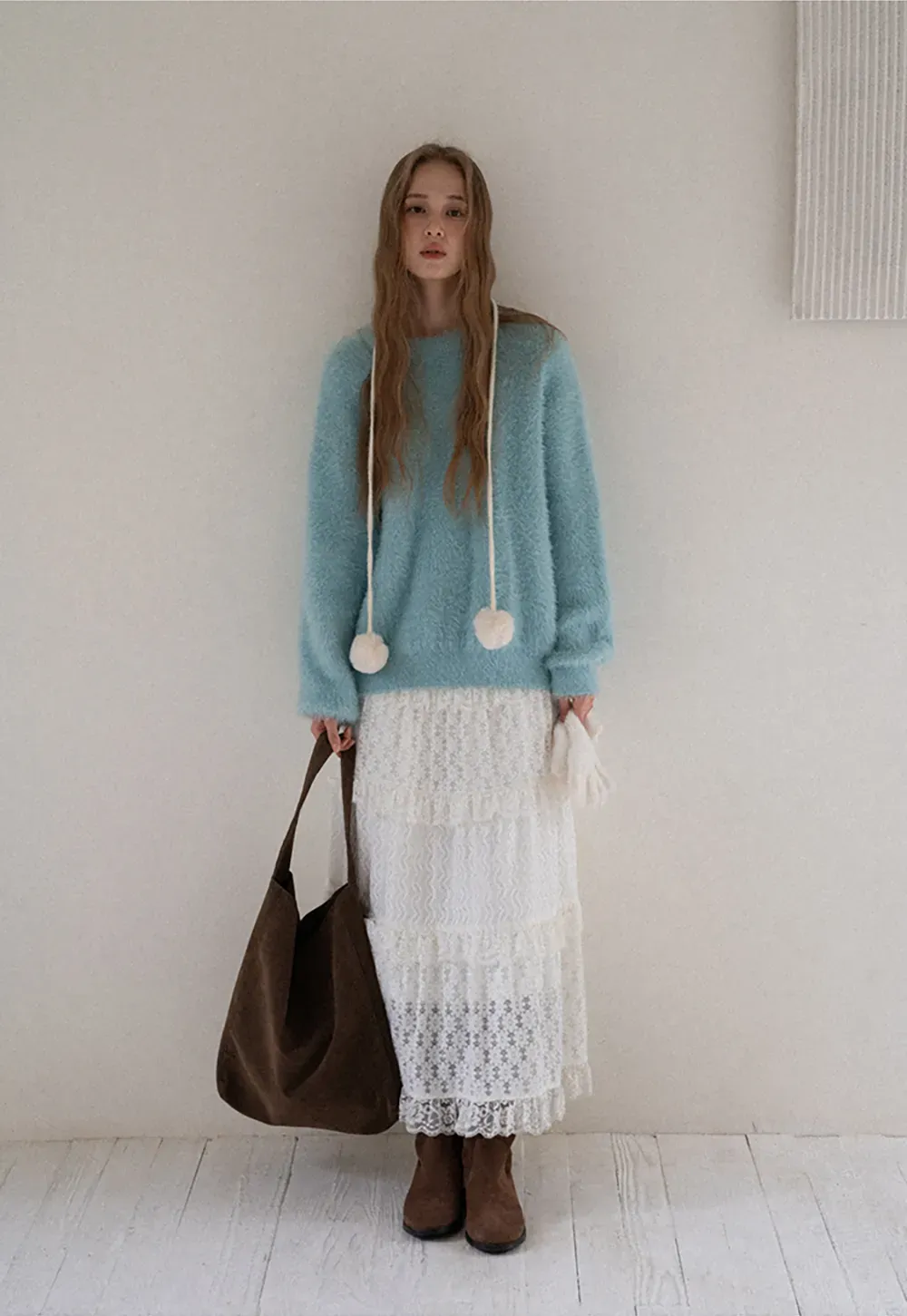 Tiered Lace Midi Skirt