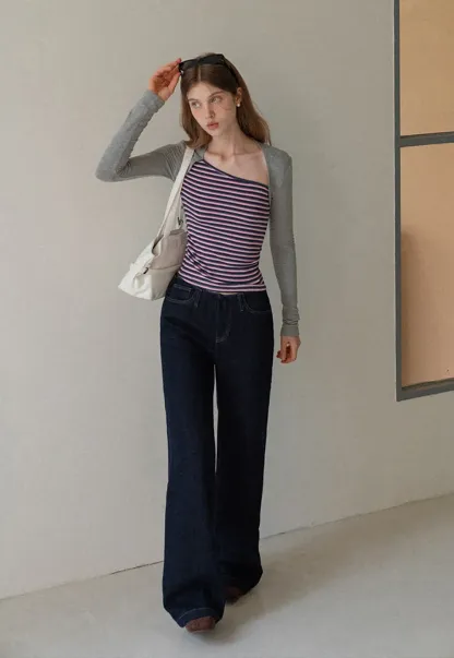 Striped Layered Shrug Top